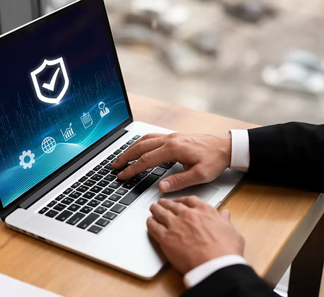 Cybersecurity professional protecting digital assets